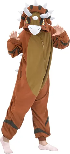 Miniatura 3 de Triceratops - Pijama de dinosaurio para adultos, disfraz de dinosaurio para Navidad, Halloween, cosplay, ropa de dormir