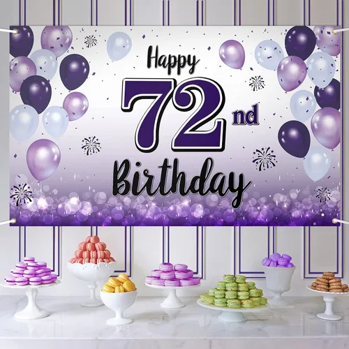 Miniatura 63 de Decoraciones de feliz cumpleaños 30, cartel grande de globo morado de 30 cumpleaños, suministros para fiesta de cumpleaños de 30 años. 30 (EE. UU.)
