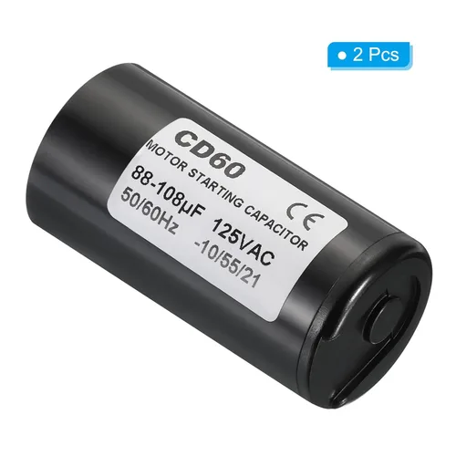 Miniatura 3 de PATIKIL Condensador de arranque del motor, 2 unidades 88-108uF/Mfd 125V 50/60Hz CD60 Condensador de funcionamiento para arranque de motor eléctrico