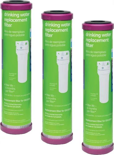 Miniatura 6 de GE Filtro básico de repuesto para sistema de agua potable de una sola etapa, se adapta al sistema de filtración debajo del fregadero GX1S01R