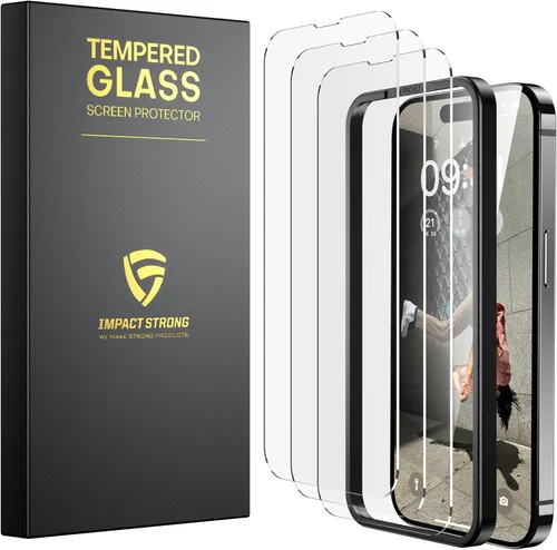 Miniatura 12 de ImpactStrong Paquete de 3 protectores de pantalla de vidrio templado inastillables para iPhone 17 Pro Max [marco de fácil instalación]