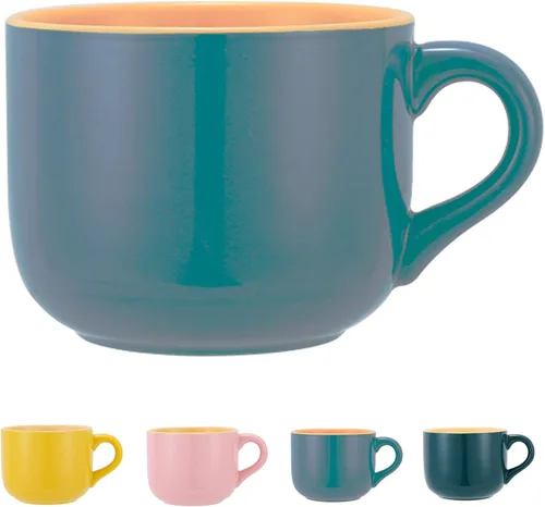Miniatura 9 de TeenFighter Taza grande de porcelana de avena - 23 onzas (680mL) Taza de café ancha, taza para el desayuno y tazón de sopa, apta para microondas