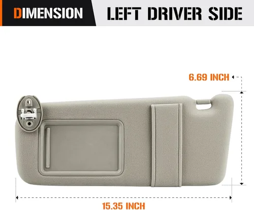 Miniatura 6 de Visera solar con luz para Toyota Venza 2009-2016 con techo corredizo, reemplazo de visera solar beige del lado izquierdo del conductor 74320-0T021-A1