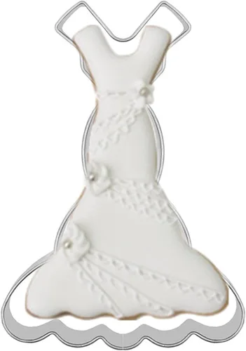 Cortador de galletas con forma de vestido de gran tamaño, de acero inoxidable, sin mangas, sirena, cola de pez, princesa, vestido de boda, cortador