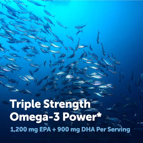 Miniatura 5 de Micro Ingredients Suplementos de aceite de pescado Omega 3 de triple fuerza, 4200 mg por porción, 120 cápsulas blandas, sabor a limón, sin