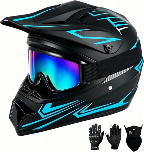 Miniatura 13 de SPARK Casco de motocross juvenil certificado por DOT, cascos de motocross para niños, cara completa, ligero y transpirable para bicicleta eléctrica