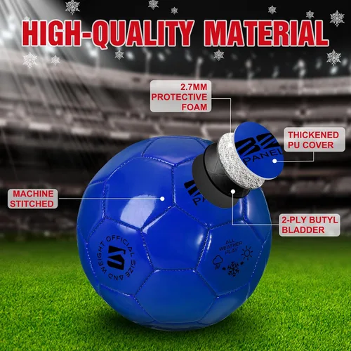 Miniatura 3 de Shappy 4 pelotas de fútbol a granel con bolsa de malla de inflador, tamaño oficial 3, 4, 5, para interiores y exteriores, colorido, juego de fútbol