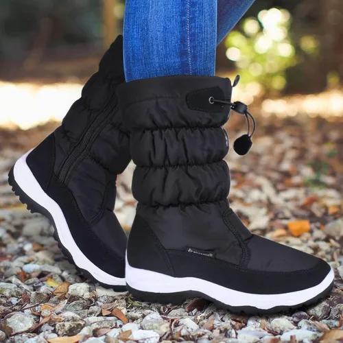 Miniatura 2 de Botas de nieve para mujer, doble invierno, impermeables, forradas con piel, cálidas, antideslizantes