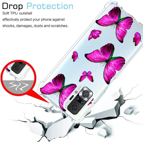 Miniatura 7 de Funda para Redmi Note 10 (4G)/Redmi Note 10S M2101K7BG Linda Caso, Transparente Flexible Bumper TPU Funda de Silicona Suave de Goma para Xiaomi