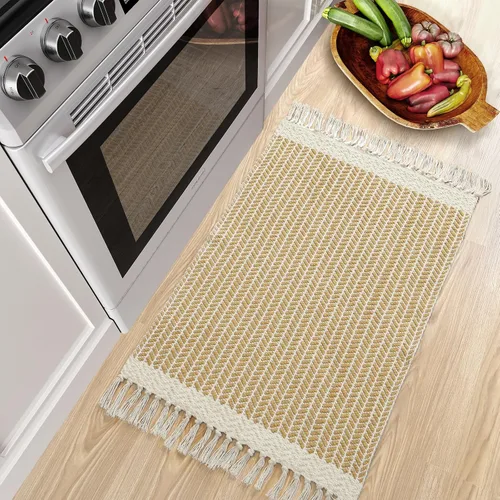 Miniatura 7 de Lahome Alfombras de Baño Bohemias, Tapete Pequeño de 2 x 3 pies para Puerta Principal, Alfombra Ligera de Cocina, Alfombra de Área de Algodón Tejido