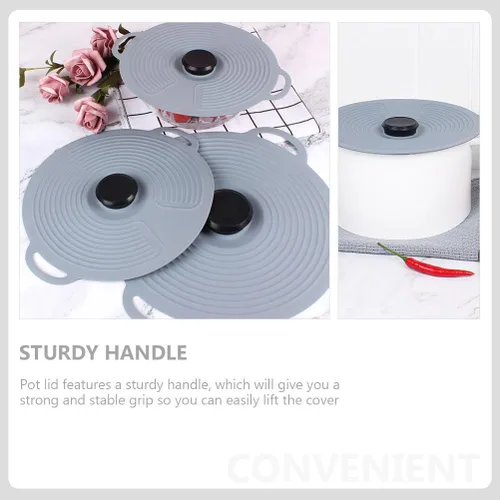 Miniatura 6 de Tapa universal de silicona para ollas y cuencos, reutilizable, elástica, cubierta de almacenamiento de alimentos, resistente al calor, tapa