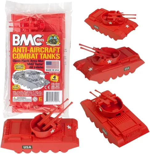 Miniatura 3 de BMC Classic Payton Anti-Aircraft Tanks - 4 piezas de vehículos de hombres del ejército de plástico negro