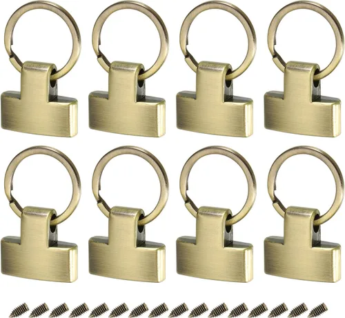 Miniatura 7 de uxcell Accesorios para llavero con llavero y anillo para bolso de mano para llavero de automóvil, cordón colgante Tono plateado