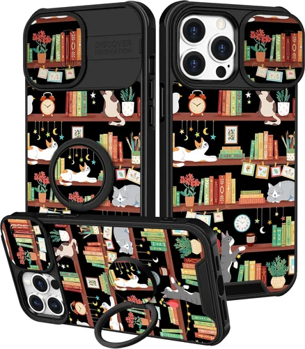 Miniatura 14 de Funermei Funda 2 en 1 para iPhone 13/iPhone 14 para mujeres, linda funda de teléfono con calavera para niñas, diseño de esqueleto gótico, divertido
