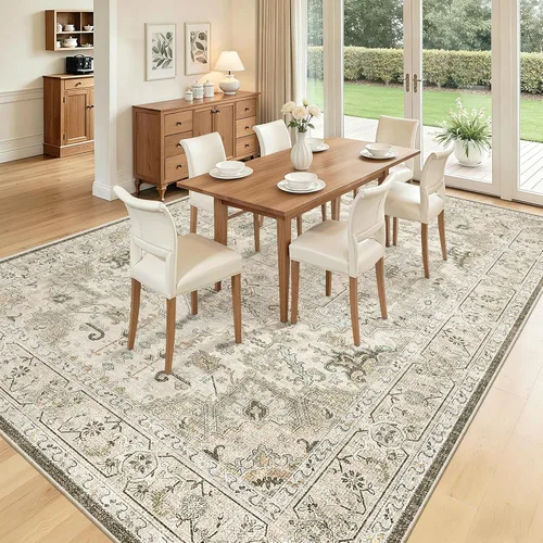 Miniatura 698 de Madane Tapete lavable de 2 x 10 pies para pasillo, cocina, recibidor, clásico, suave, antideslizante para interiores, casa de campo, baño, sala