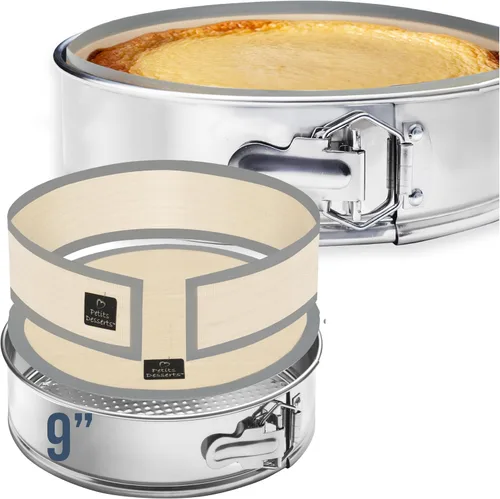 Miniatura 12 de Juego de moldes de 9 pulgadas, 4 sartenes antiadherentes a prueba de fugas para tartas de queso de 4/7/9/11 pulgadas con cortador de pasteles