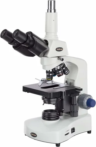 AmScope Microscopio compuesto trinocular Siedentopf T340B-LED, aumento 40X-2000X, oculares Brightfield, WF10x y WF20x, iluminación LED, condensador