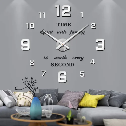 Miniatura 11 de Vangold moderno reloj hágalo usted mismo, sin armazón, grande, para pared, con espejo 3D, adhesivo, grandes relojes para decorar el hogar