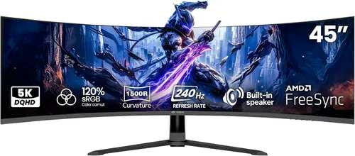 Miniatura 9 de CRUA Monitor curvo de 27 pulgadas, panel VA FHD (1920 x 1080P), 100 HZ, monitor de computadora profesional 120% sRGB, biseles estrechos en tres