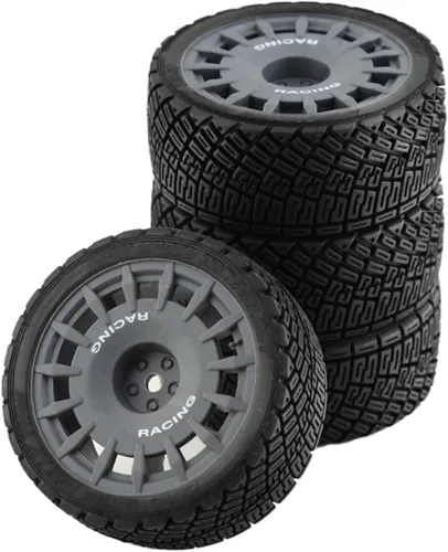 1/10 Llantas de coche de rally RC en carretera, llantas hexagonales de plástico de 0.472 in, llantas compatibles con autos de carreras a escala 1/10