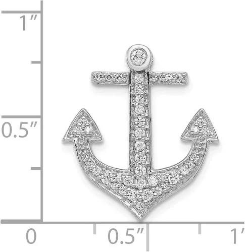 Miniatura 4 de Colgante de oro blanco macizo de 14 k con diamantes de 14 qt.