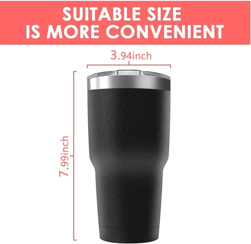 Miniatura 4 de Taza de viaje de acero inoxidable de 30 onzas con tapa, paquete de 6 vasos a granel aislados al vacío de doble pared, taza de café con recubrimiento