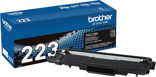 Cartucho de tóner Brother TN223BK genuino, cartucho de tóner negro de rendimiento estándar, reemplazo, rendimiento de hasta 1,400 páginas, TN223,