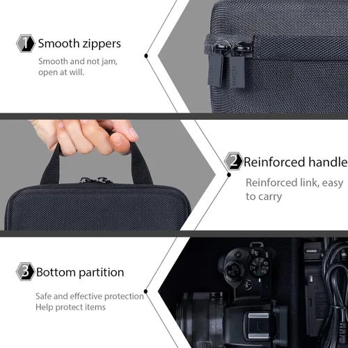 Miniatura 7 de co2CREA Estuche rígido de repuesto para cámara sin espejo Canon EOS M50 Mark II/Canon EOS M50 Kit de cámara sin espejo, carcasa negra