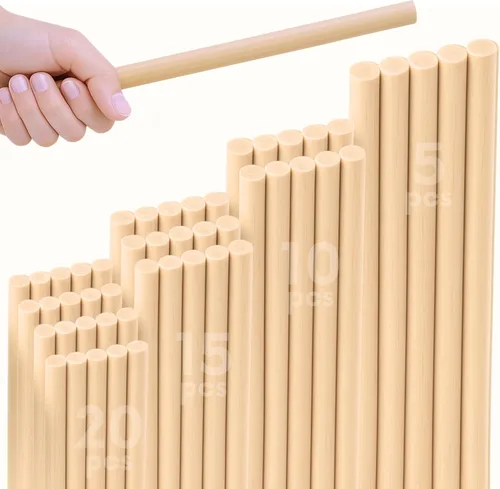 Miniatura 10 de 50 tacos de madera de bambú, varillas de manualidades de 12 pulgadas, palos naturales para manualidades y bricolaje