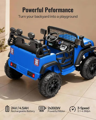 Miniatura 3 de Outfunny - Vehículo de paseo de 2 plazas, coche eléctrico de 24 V y 4 WD para niños de 4 a 8 años con control remoto, motores de 4x200W, capacidad