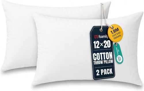 Miniatura 13 de Foamily Insertos de almohada 100% algodón de 12 x 12 pulgadas, rellenos de almohada para almohadas decorativas para sofá y cama, relleno de almohada