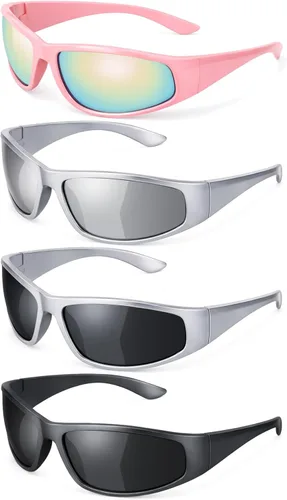 Miniatura 11 de Paquete de 4 lentes de sol deportivos polarizados para mujeres y hombres, protección UV, para correr, ciclismo, pesca, al aire libre