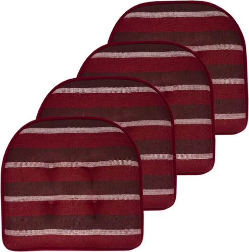Miniatura 116 de Sweet Home Collection - Cojín de espuma viscoelástica para silla con capitoné, antideslizante, parte trasera de goma, en forma de U, 17 x 16 Piel