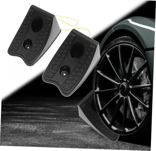 Miniatura 4 de 2 piezas de cuñas antideslizantes para ruedas de automóvil, para remolque, bloque de parada, tipo universal