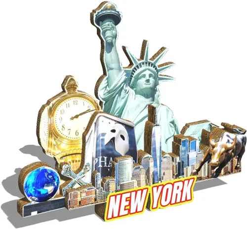 Miniatura 2 de Imán de nevera con imán de Nueva York de Estados Unidos, 3D, monumentos de madera, viajes, coleccionables, recuerdos, decoración hecha a mano