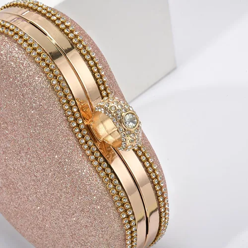 Miniatura 7 de Reberomantic Bolso de noche en forma de corazón Bolso de embrague de terciopelo Bolso de noche sólido