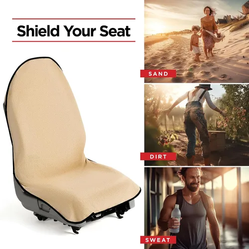 Miniatura 6 de lebogner Funda impermeable para asiento de automóvil que suda para después del gimnasio, correr, nadar, playa y senderismo, ajuste universal