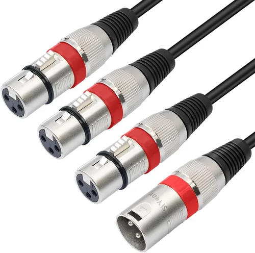 Miniatura 10 de Cable divisor XLR hembra a macho dual de 3 pines y cable de parche en Y para micrófono, adaptador de audio equilibrado (50CM)