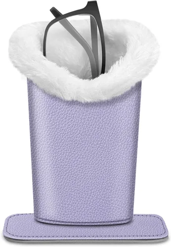 Miniatura 56 de Fintie Soporte para anteojos forrado de felpa con base magnética, estuche de cuero vegano prémium para lentes