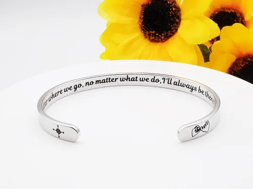 Miniatura 8 de Dczosily Pulseras inspiradoras para mujer, de acero inoxidable, grabadas, con mantra motivacional, regalos personalizados para mamá, hija, hermana