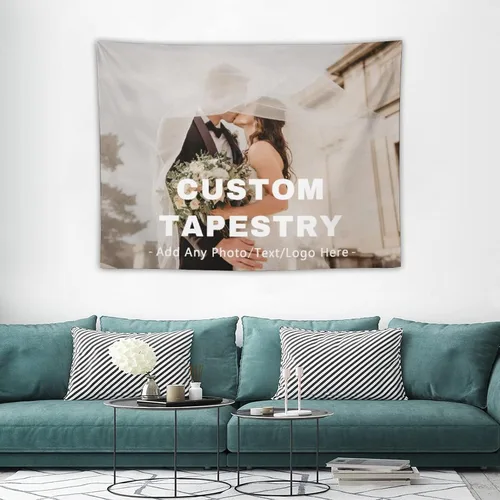 Miniatura 17 de AXKEUDO Regalos para la familia, tapiz personalizado con cualquier foto, telón de fondo para colgar en la pared como arte de pared, recuerdos Diseño