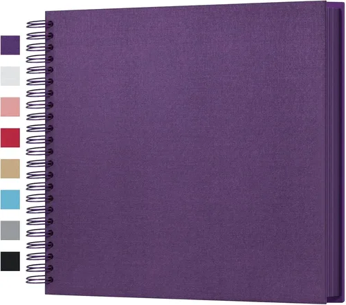 Miniatura 32 de potricher Álbum de scrapbook DIY de 10 x 10 pulgadas, 80 páginas de papel kraft grueso negro en blanco, libro de recuerdos para bodas y aniversarios