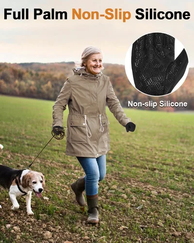 Miniatura 5 de Generic Guantes de invierno de lana para clima frío, impermeables, pantalla táctil, ciclismo, unisex, para adultos, rosa, ambidiestro, sin botones
