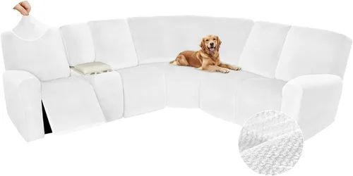 Miniatura 577 de Arfntevss Fundas de sofá seccional reclinable de terciopelo, Funda de sofá seccional de esquina para sofá reclinable, Funda elástica suave