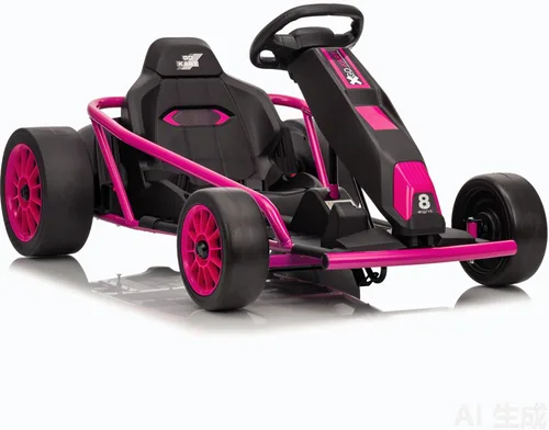 Miniatura 7 de Go Kart de 24 V para niños de 8 a 12 años, 300 W x 2 motores extra potentes, batería grande de 9 Ah de 8.1 MPH de alta velocidad con música, bocina