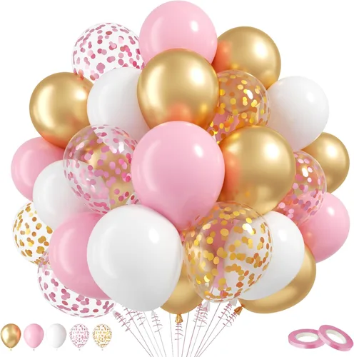 Miniatura 18 de Globos negros dorados, paquete de 60 globos de látex de 12 pulgadas negros metálicos cromados dorados con globo de confeti dorado para hombres