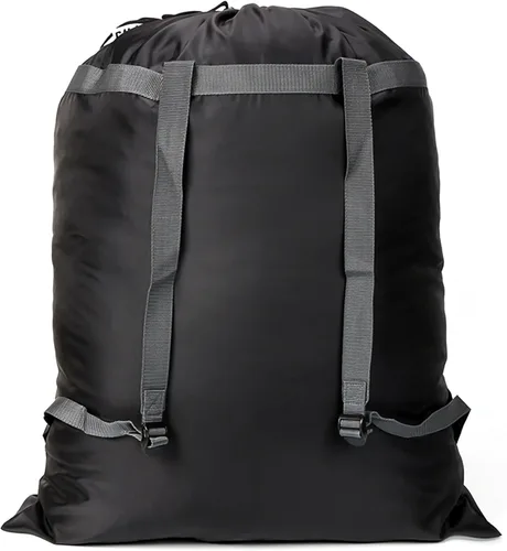 Miniatura 15 de Paquete de 2 mochilas para lavandería, 27 x 34 pulgadas, bolsa de lavandería resistente con correas para el hombro, cierre de cordón, mochila