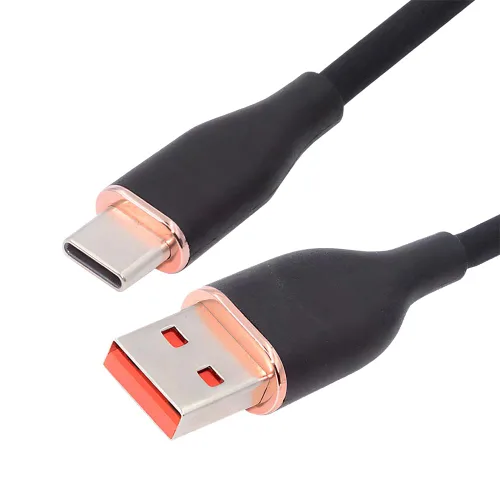xiwai Tipo A 15 W de potencia de color negro USB-A a USB-C de silicona líquida de alimentación ultra suave USB 2.0 cable de datos de carga rápida