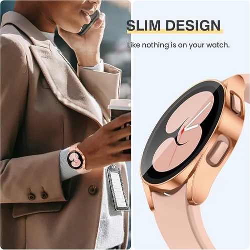 Miniatura 4 de Tensea Paquete de 2 fundas protectoras de pantalla para Samsung Galaxy Watch FE 2024/5 2022/4 2021 de 1.575 pulgadas, accesorios para la cara, funda