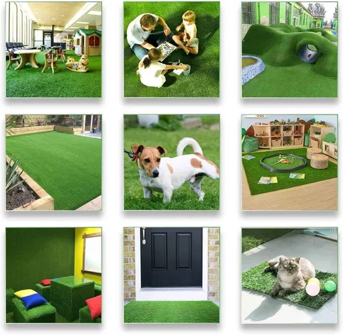 Miniatura 6 de LITA - Alfombra de césped artificial realista para interior y exterior, tapete de pasto sintético para diseño de jardines, tamaño personalizado de 1